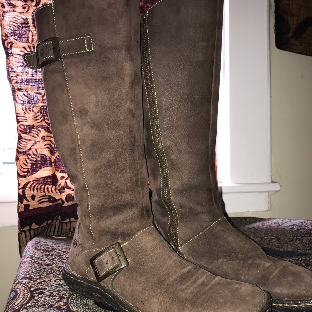 Born Knee High Nubuck Suede/ leather boots